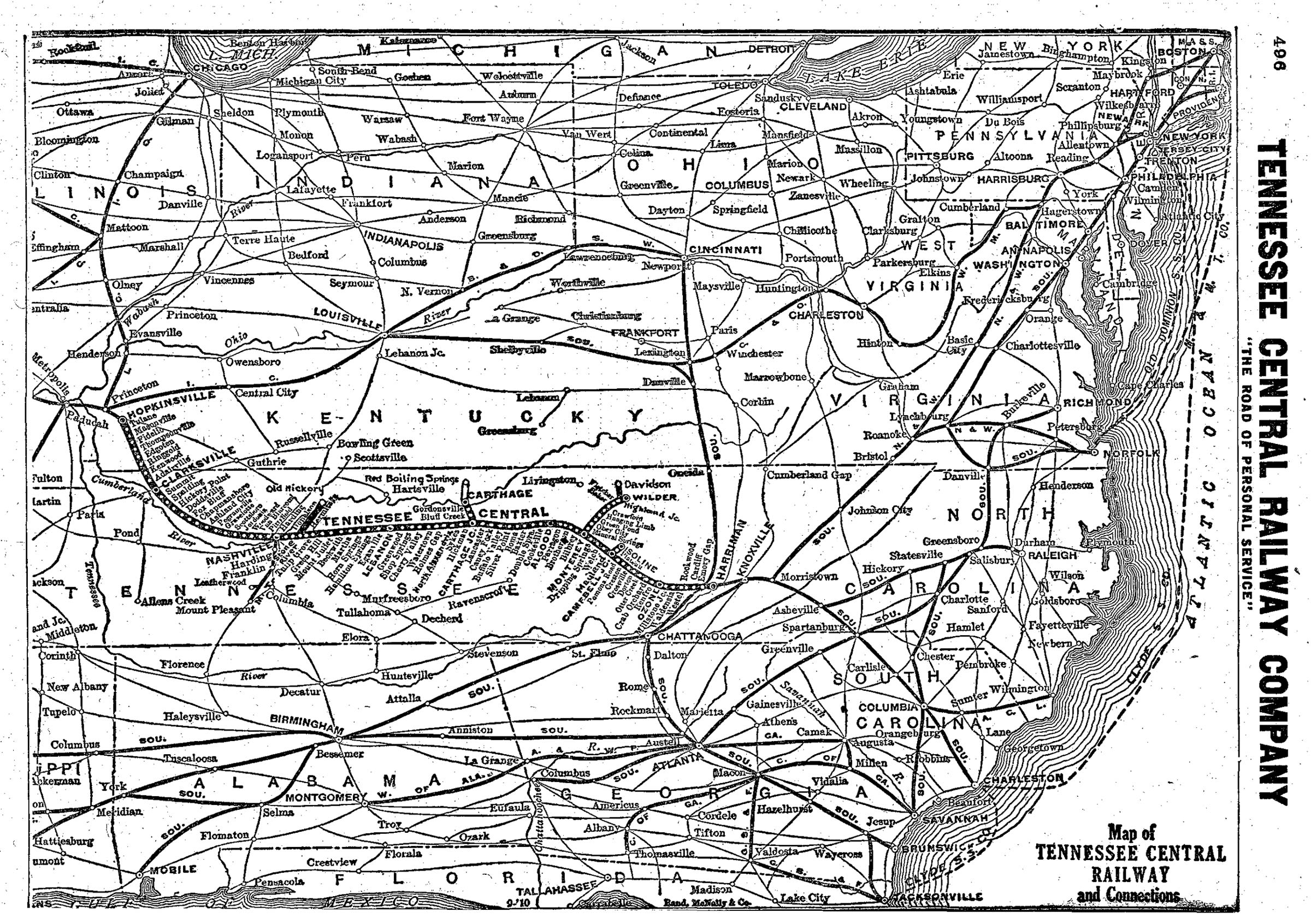 The Tennessee Central Railway, The Nashville Route