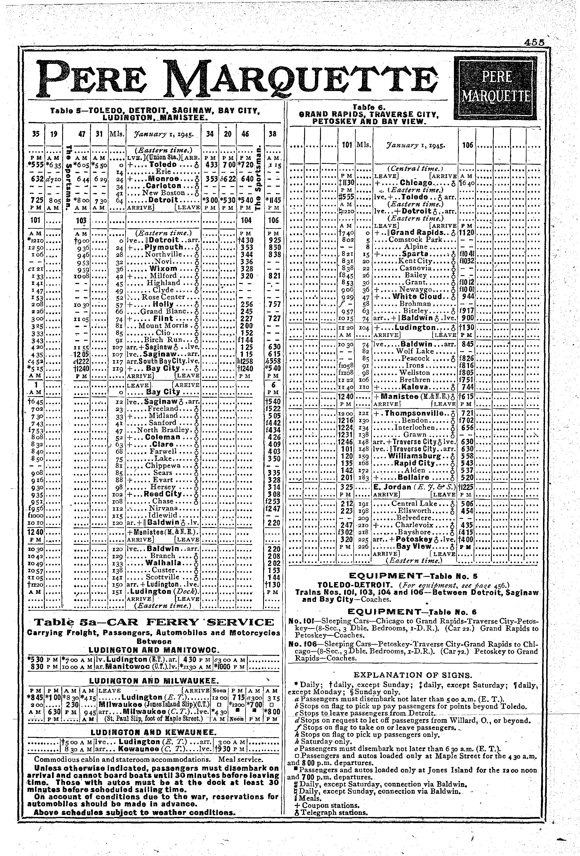 Pere Marquette Railway Map