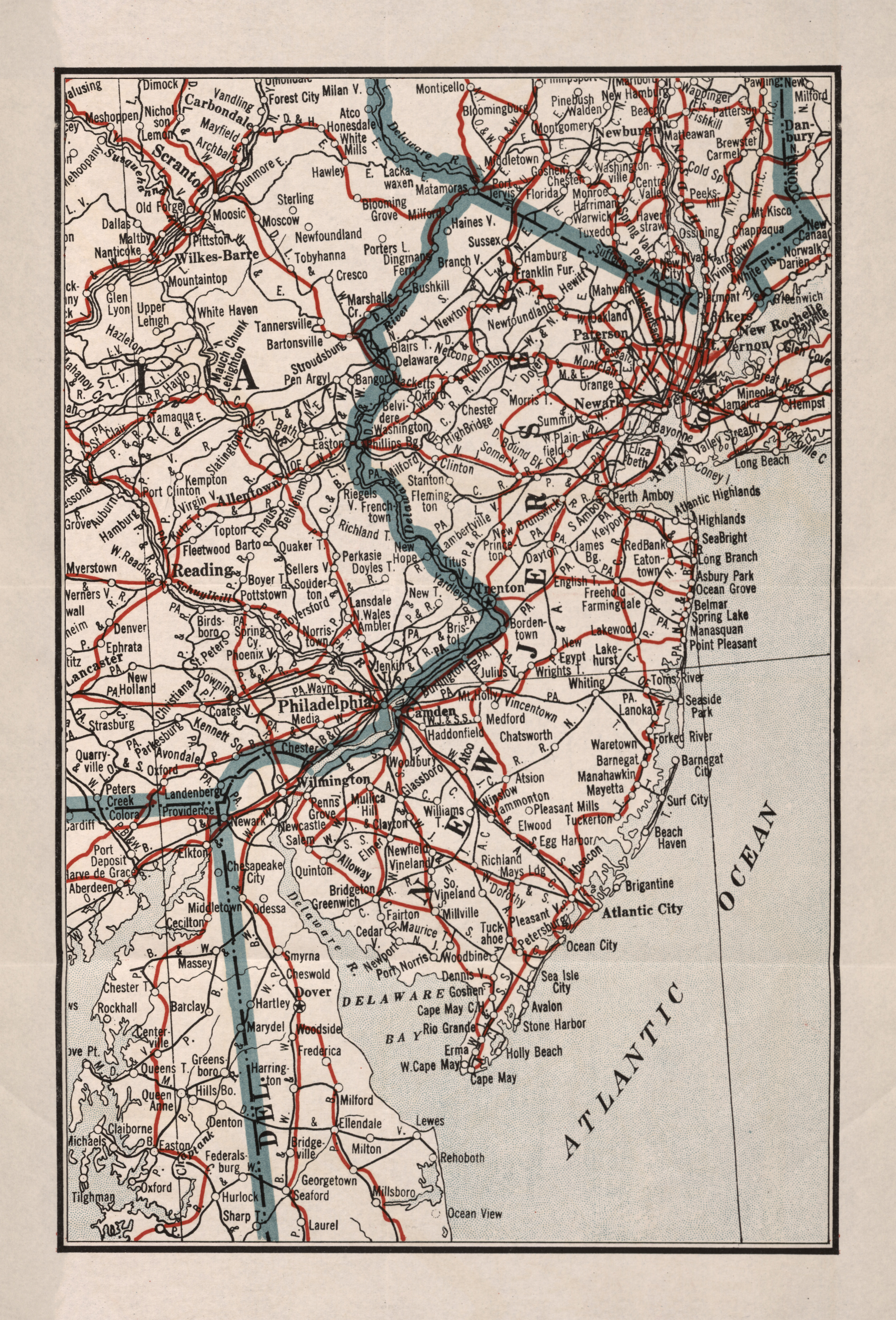 Central Railroad Of New Jersey Map New Jersey Railroads