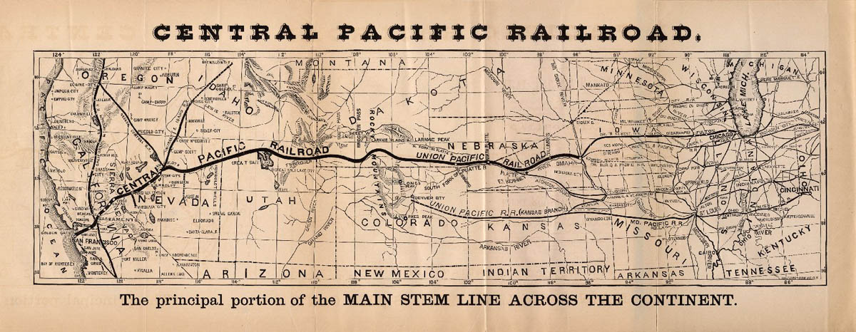 map of central pacific railroad Central Pacific Railroad History Map Photos More map of central pacific railroad