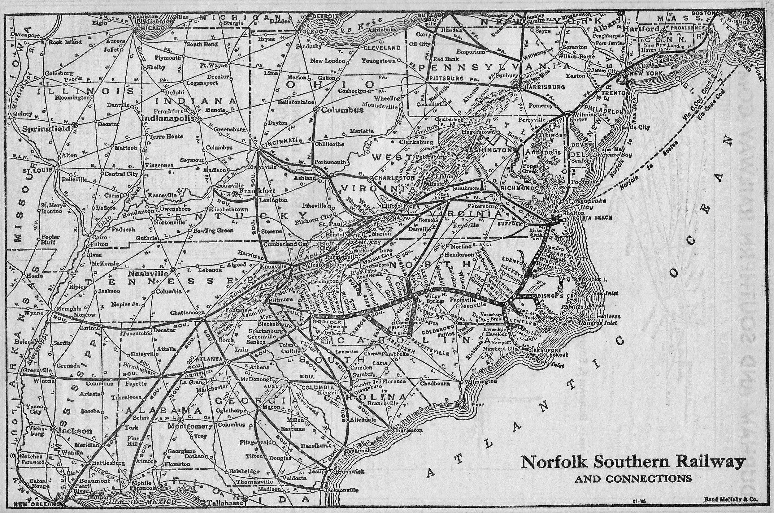 Original Norfolk Southern Railway Map Roster Photos