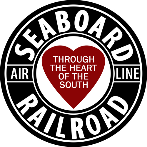 SEABOARD AIR LINE RAILROAD RAILWAY LOGO ON WHITE PEARL MARBLE 