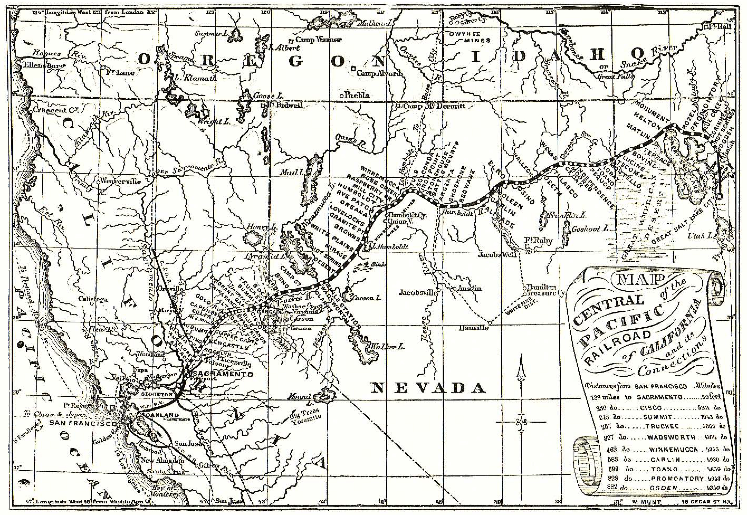 Central Pacific Railroad Map Central Pacific Railroad: Map, History, Logo, Route