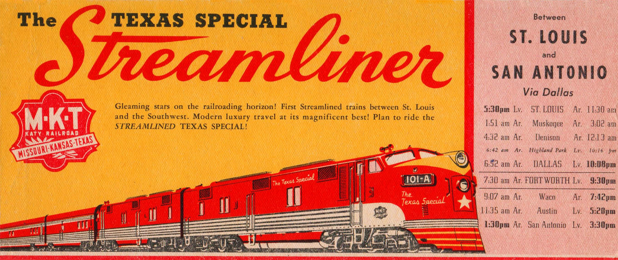Details about   Missouri Kansas Texas #55-C Leaving Dallas in the 1960s  Train Postcard 