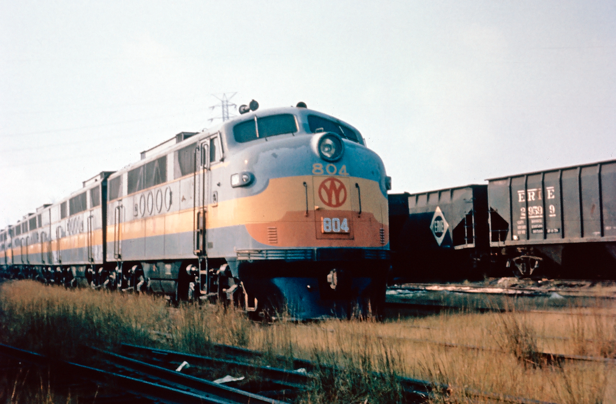 New York Ontario & Western Wooden Frame Clock Train Railroad 