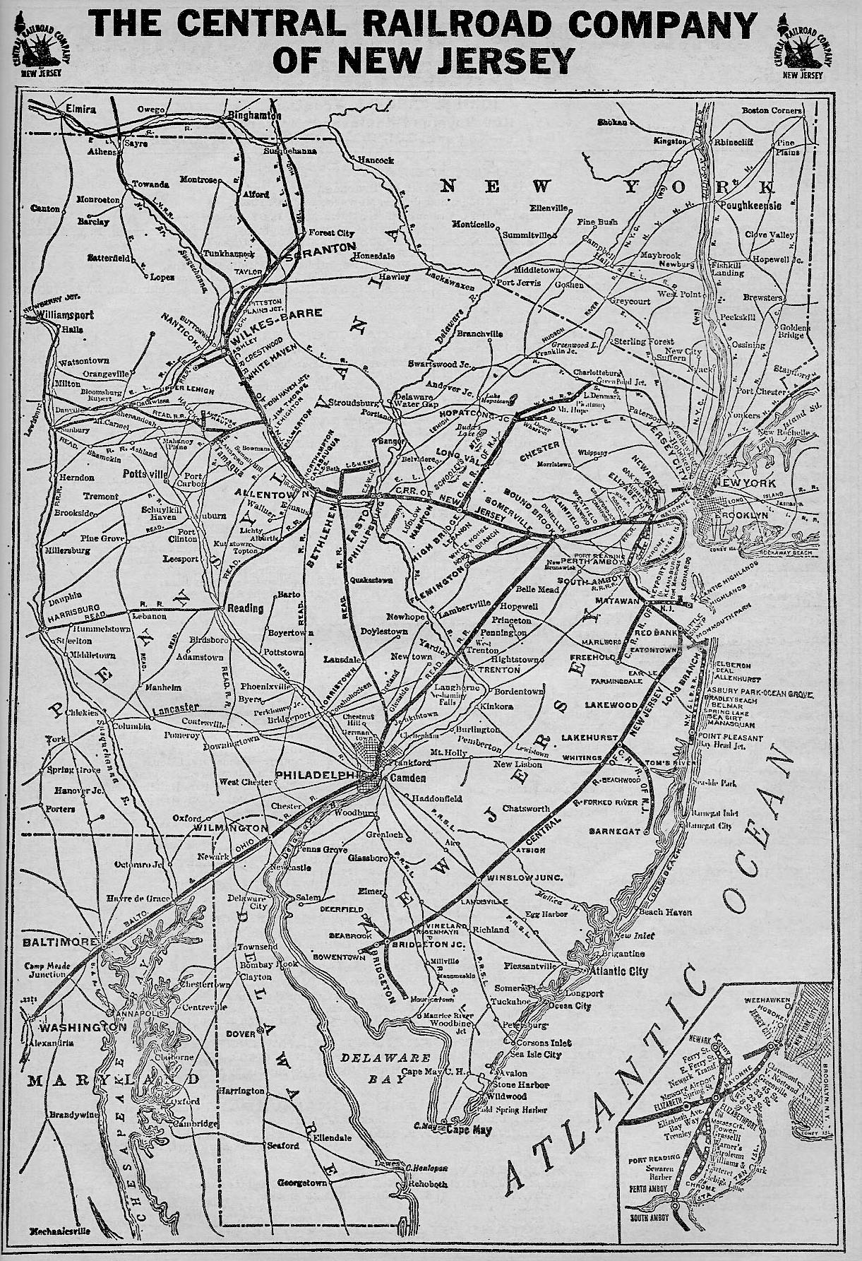 Jersey Central Railroad Map Schedule Photos Blue Comet