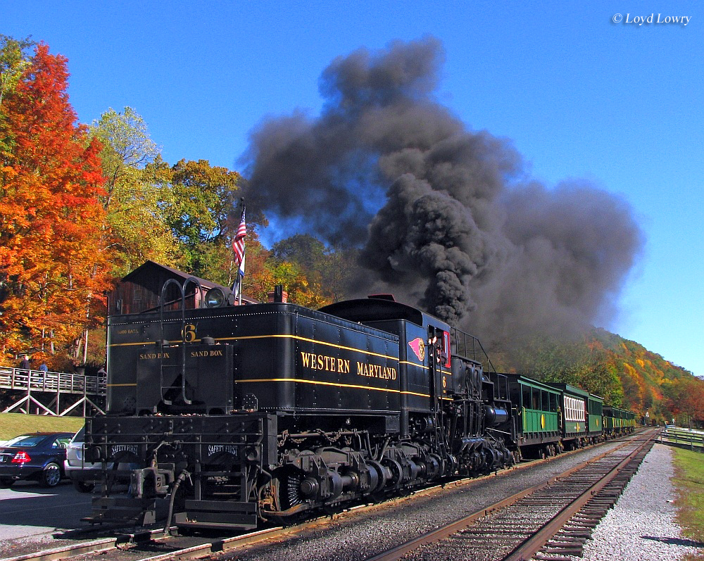 Northern Central Railway excursion train rolls through the borough of Railroad