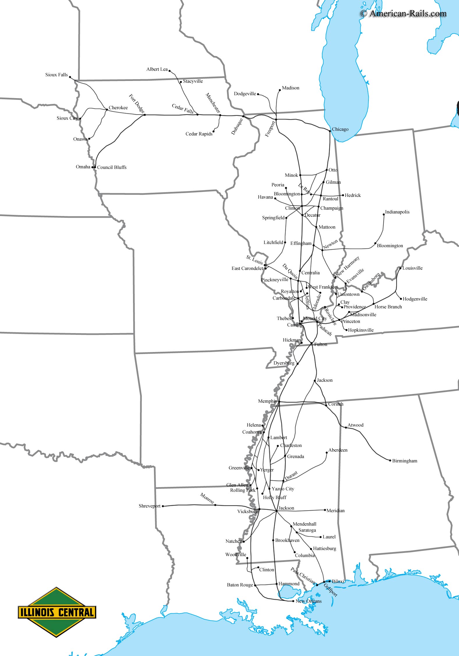 Train Track Map Illinois At James Marts Blog Illinois Central Railroad Map 