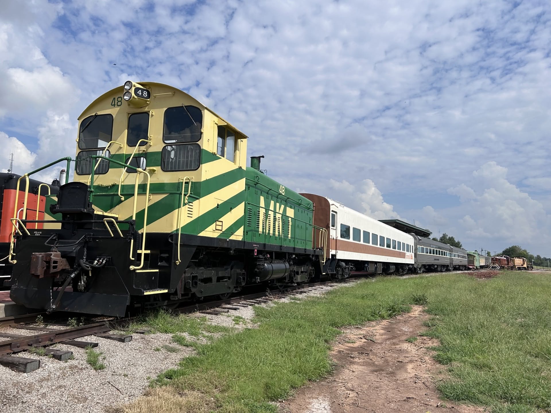 Oklahoma Railway Museum SW8 48 leads an excursion in the summer of 2026