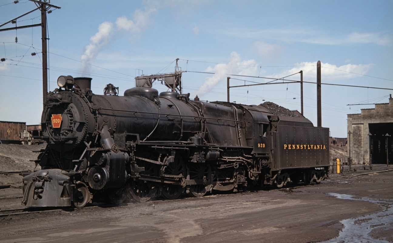 Pennsylvania K4s 920 waiting at the South Amboy New Jersey enginehouse in March 1957