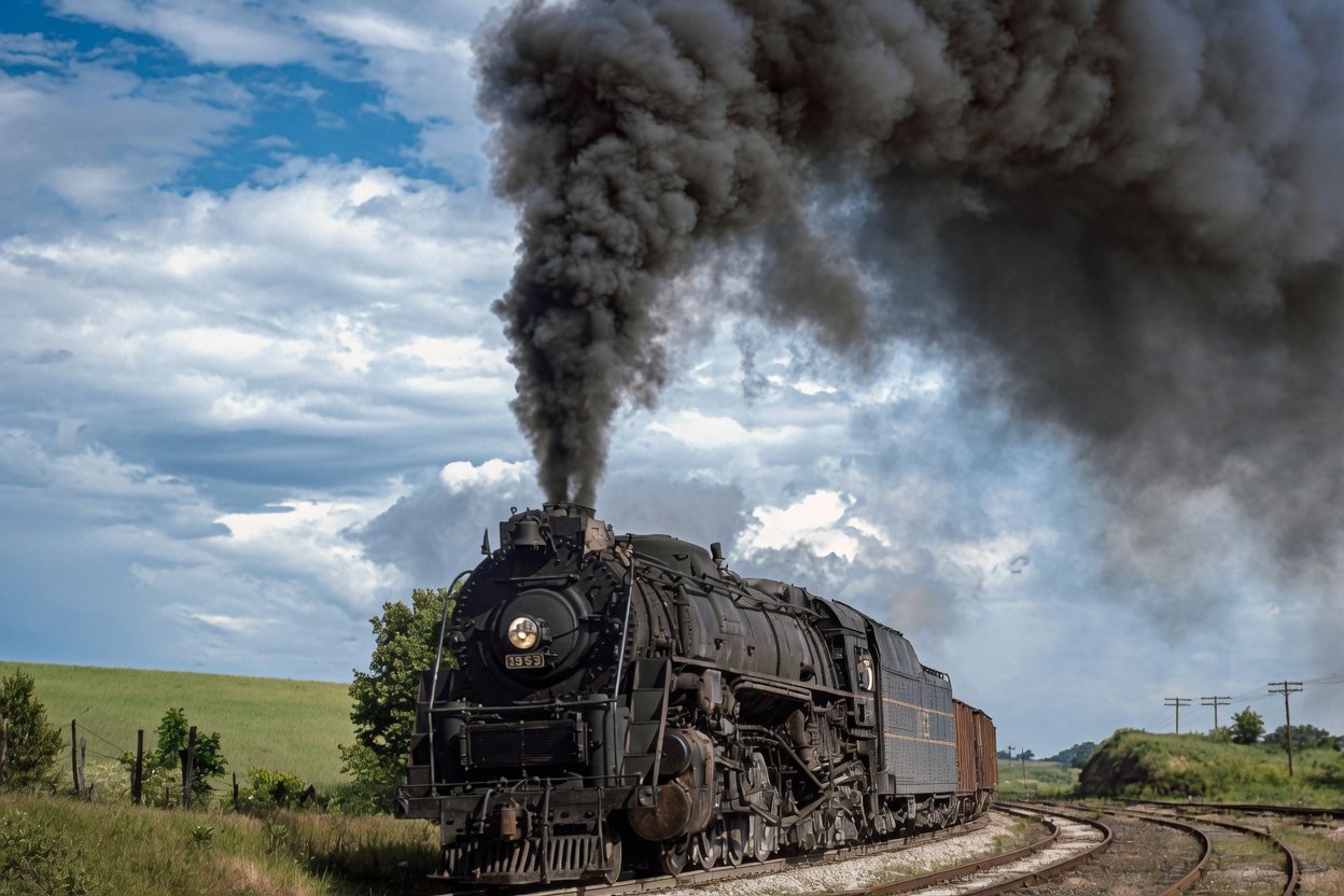 Louisville and Nashville 2-8-4 No. 1953, class M-1 Big Emma, near Winchester, Kentucky, on June 5, 1956