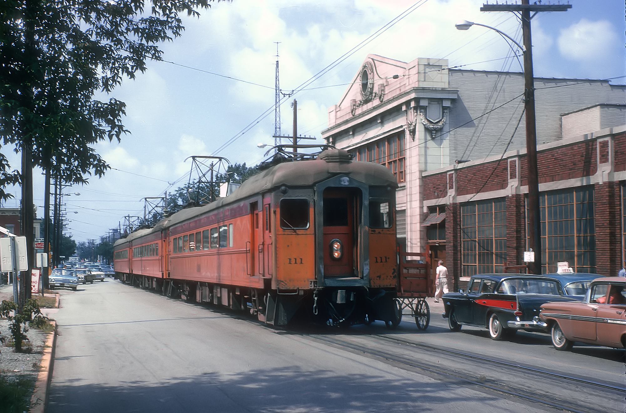 South Shore Line Train 15 at the 11th Street station in Michigan City in September 1963