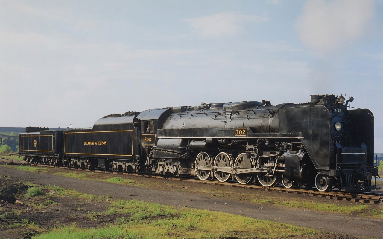 Reading 4-8-4 2102 dressed as Delaware and Hudson 302 for the 150th anniversary in 1973