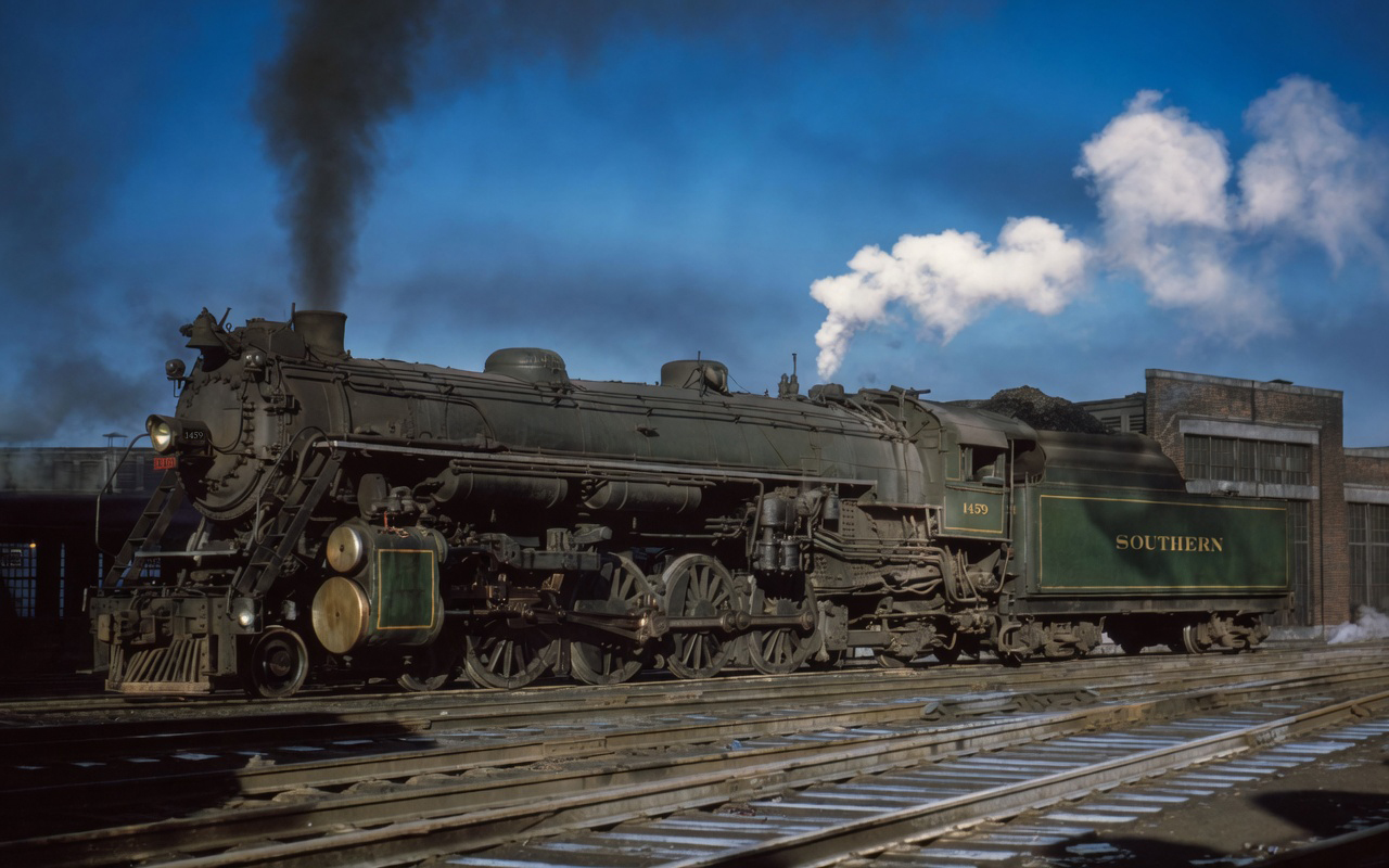 Southern Railway 4-8-2 1459 at Asheville, NC In 1950