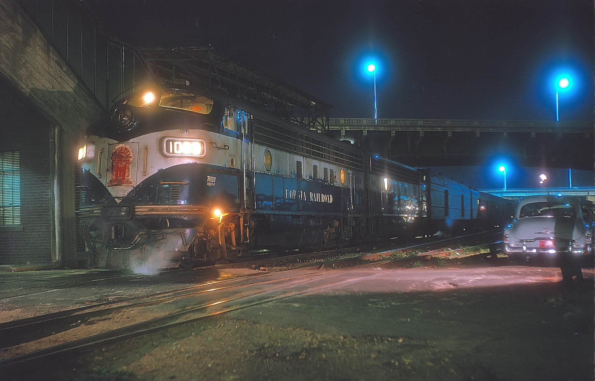 Georgia Railroad FP7 No. 1003 with train 4 at Atlanta Terminal Station in April 1963