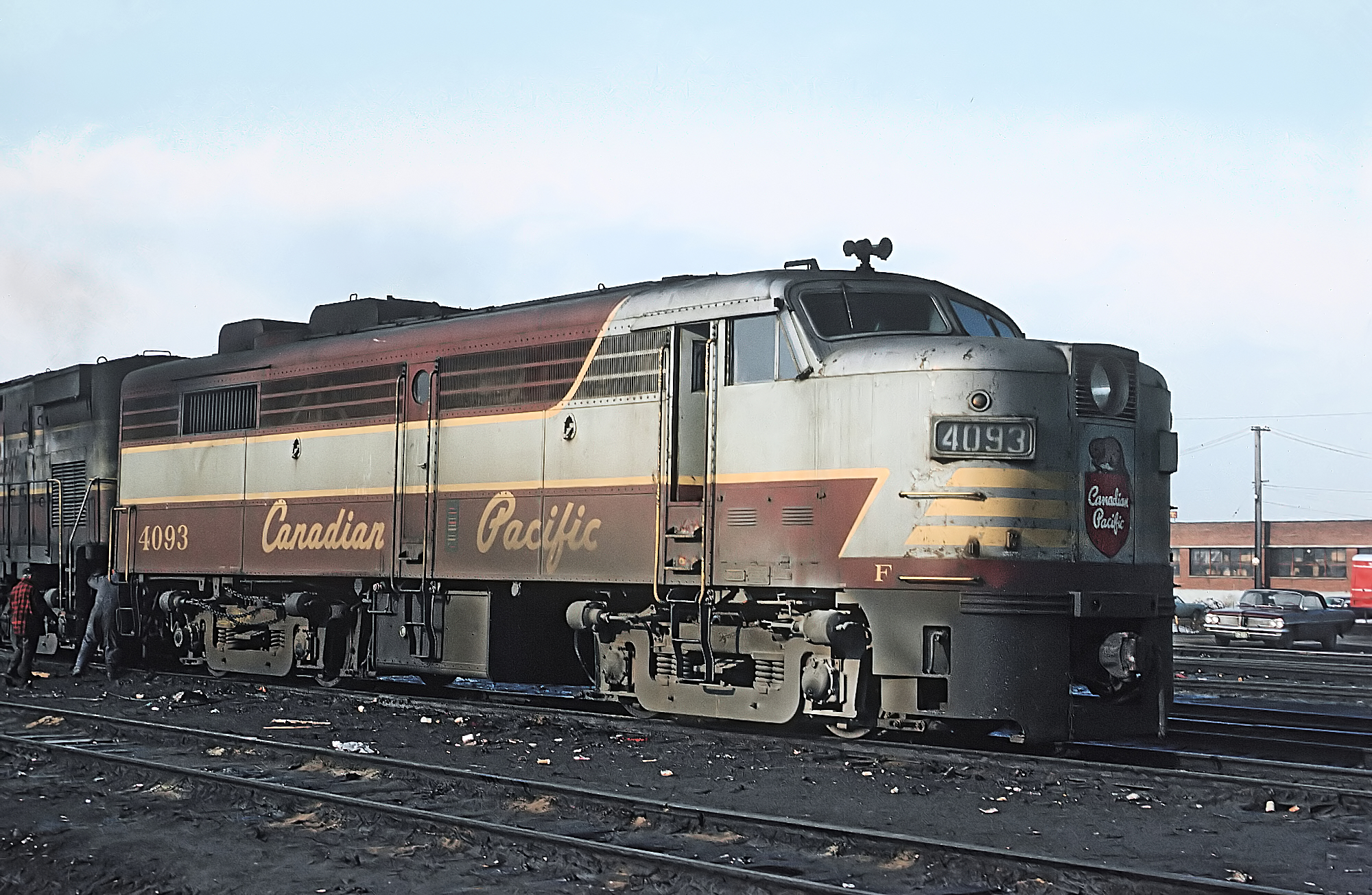 Canadian Pacific FA-2 4093 at Cote Saint-Luc Yard Montreal March 22 1970