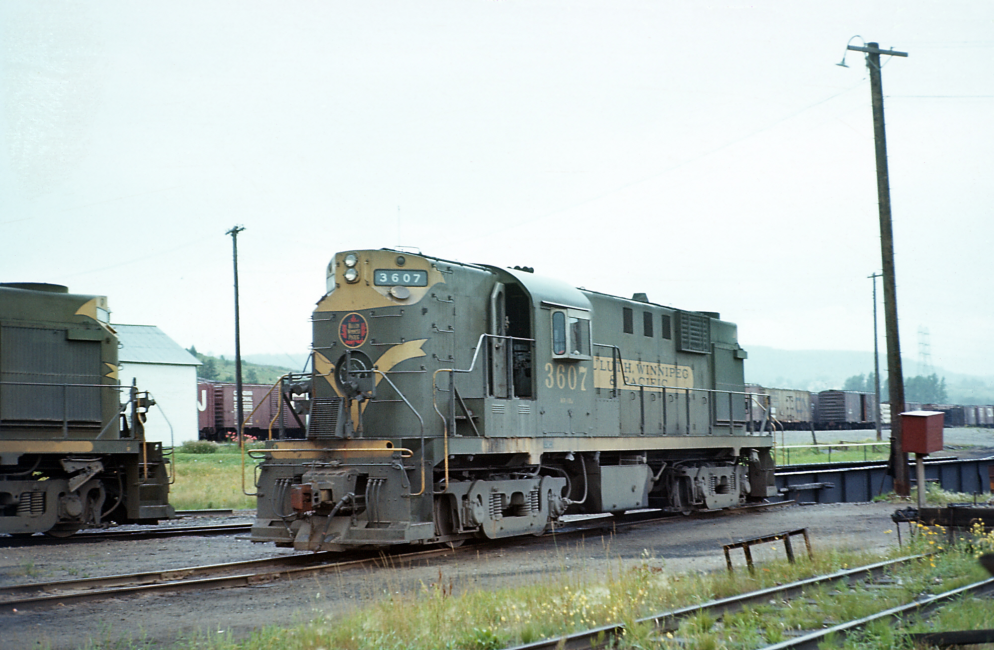 Duluth, Winnipeg and Pacific RS11 3607 in Canadian National's early livery at Duluth on August 22, 1966