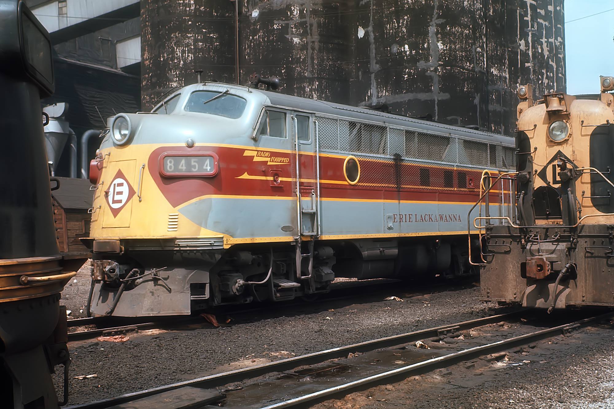 Erie Lackawanna F3A 8454 at Normal and 51st Street Yard Chicago April 21 1965