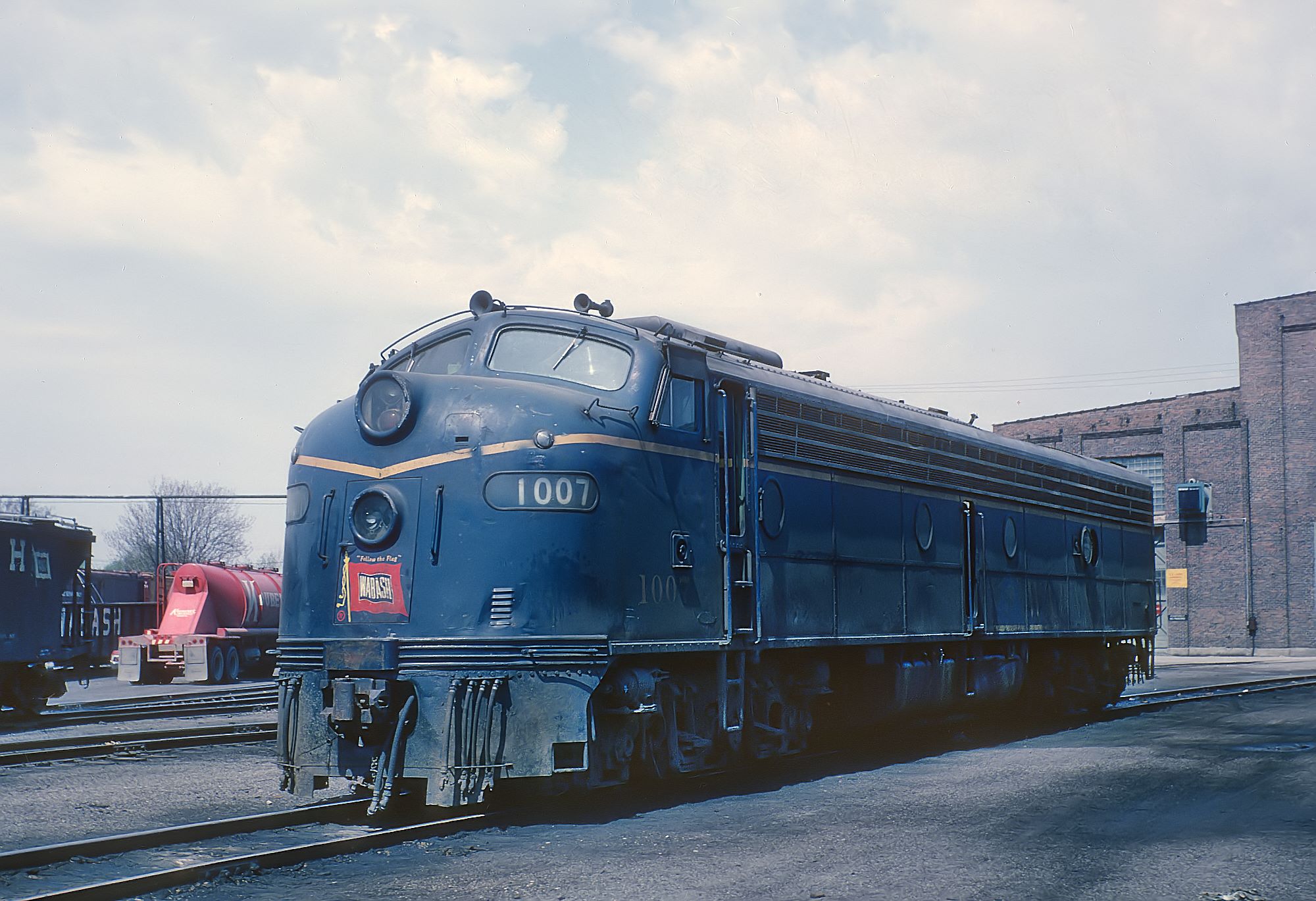 Wabash E8A 1007 at the Decatur Shops in May 1966