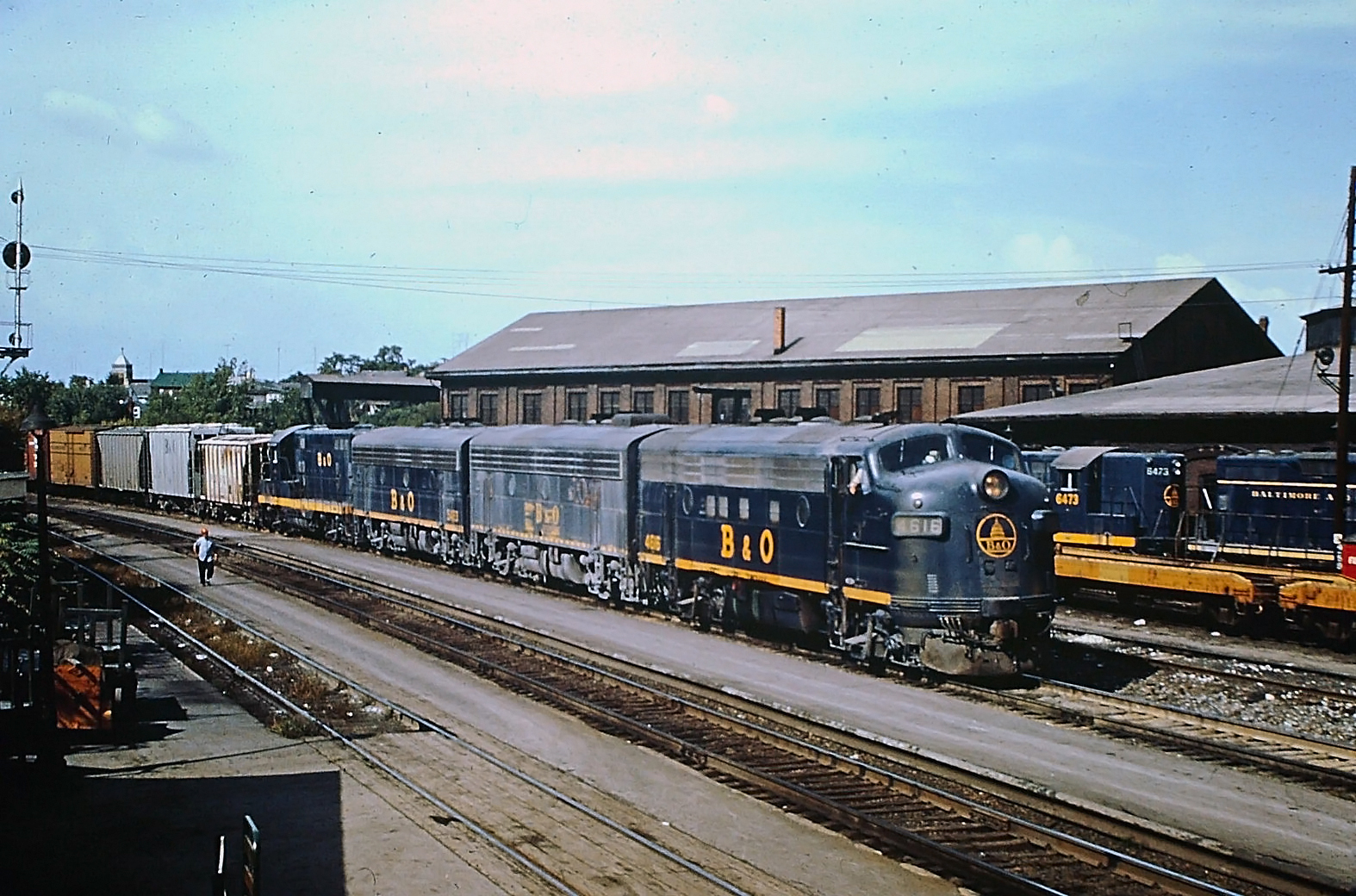 Baltimore and Ohio F7A 4616 Martinsburg West Virginia roundhouse 1960s