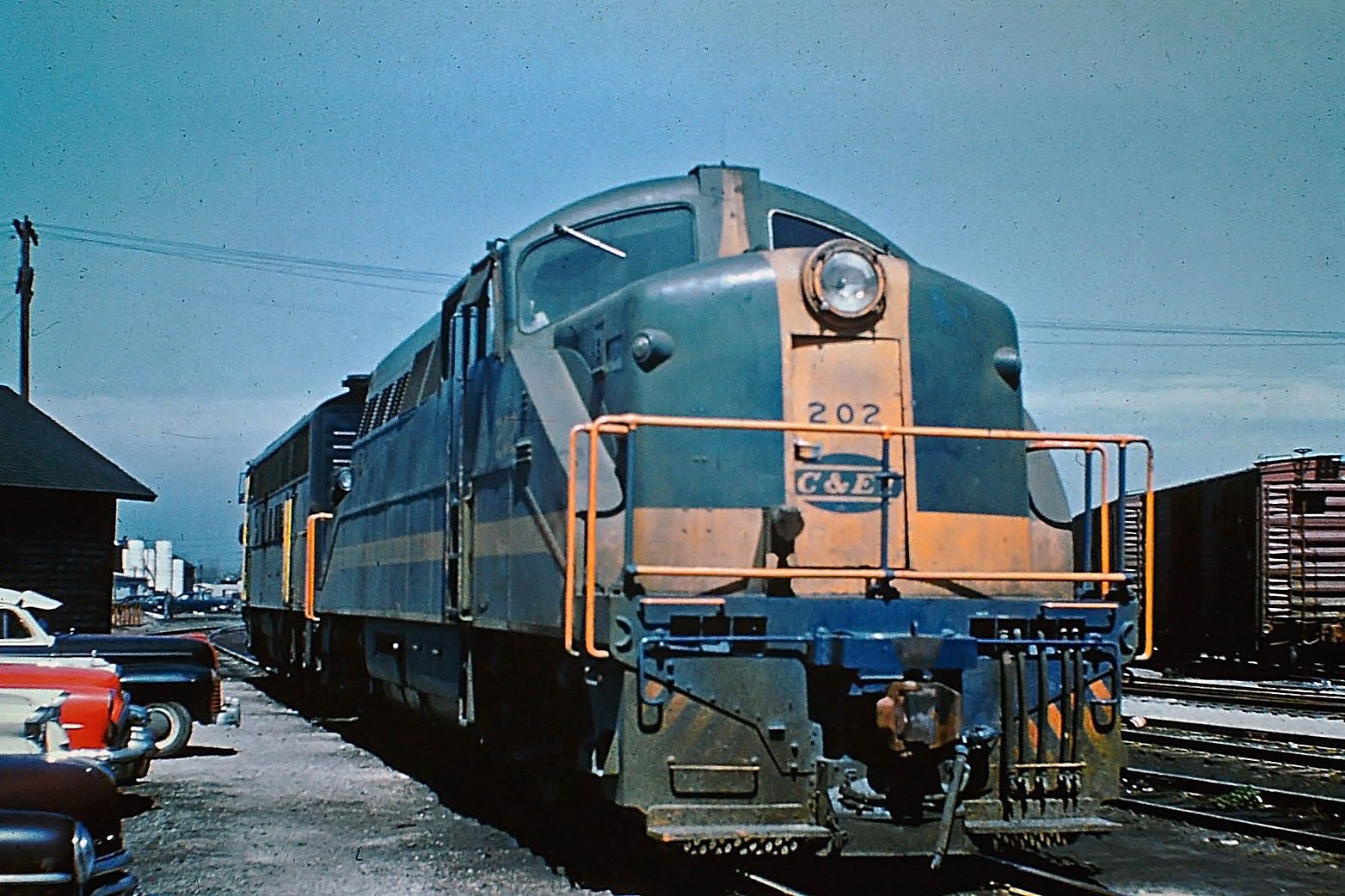 Chicago and Eastern Illinois BL1 202 and an F3A in Chicago in September 1959