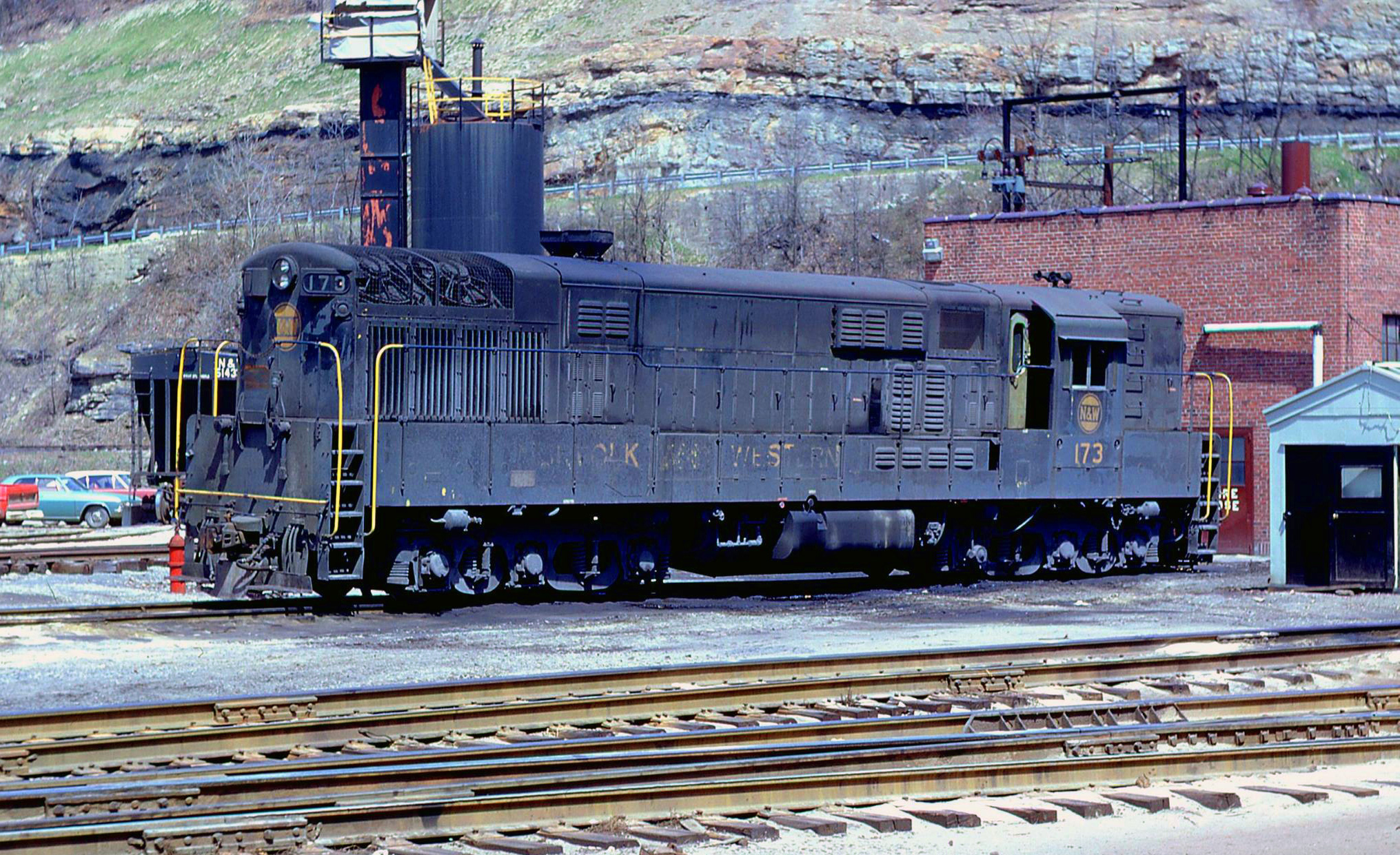 Former Virginian H24-66 Train Master N and W 173 Mullens West Virginia 1970s