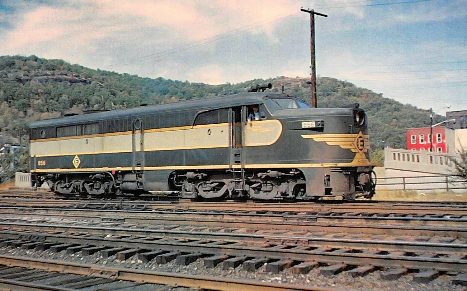 Erie Lackawanna PA-1 856 still in Erie colors at Port Jervis New York September 6 1964