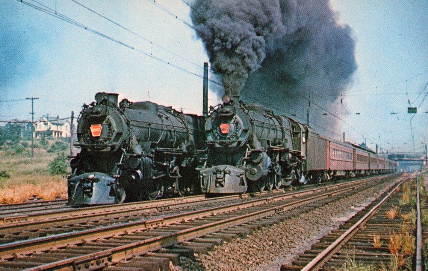 Pennsylvania K4s Pacifics 5406 and 5367 at South Amboy New Jersey in the 1950s