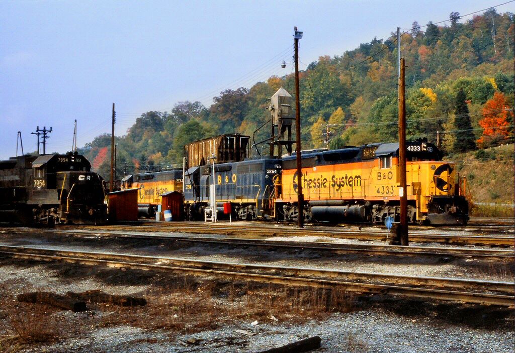 Nicholas Fayette and Greenbrier engine terminal Rainelle West Virginia October 1981