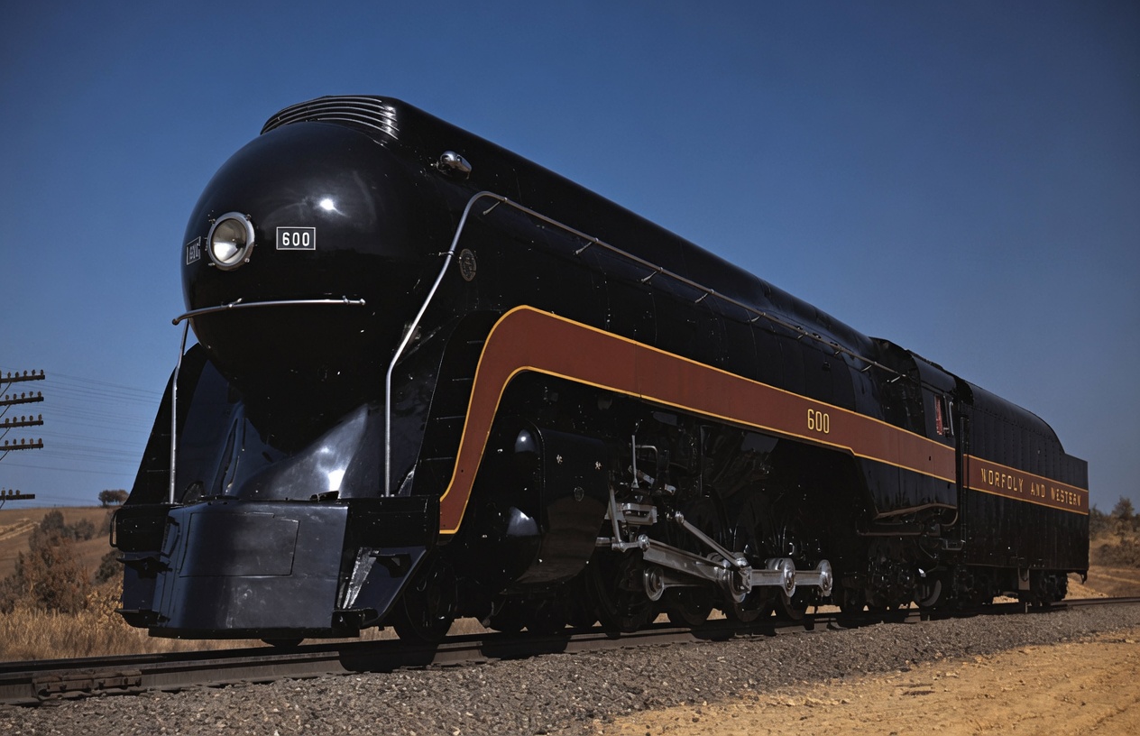 Norfolk and Western Class J 4-8-4 600 freshly outshopped circa 1941
