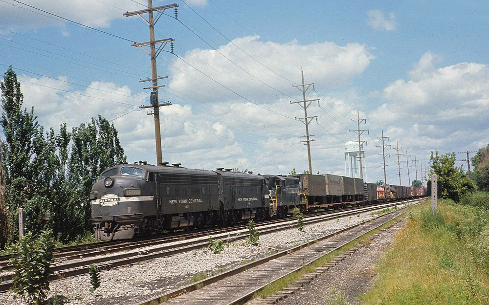New York Central F7A 1800 and GP7 manifest freight Indiana Harbor Belt La Grange Illinois August 2 1965 Marty Bernard
