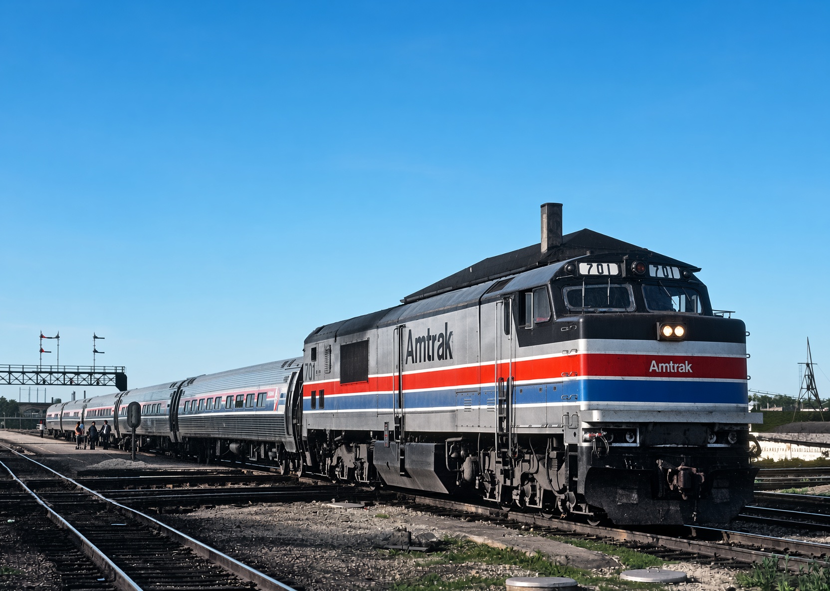 Amtrak P30CH 701 with the Abe Lincoln, 1977