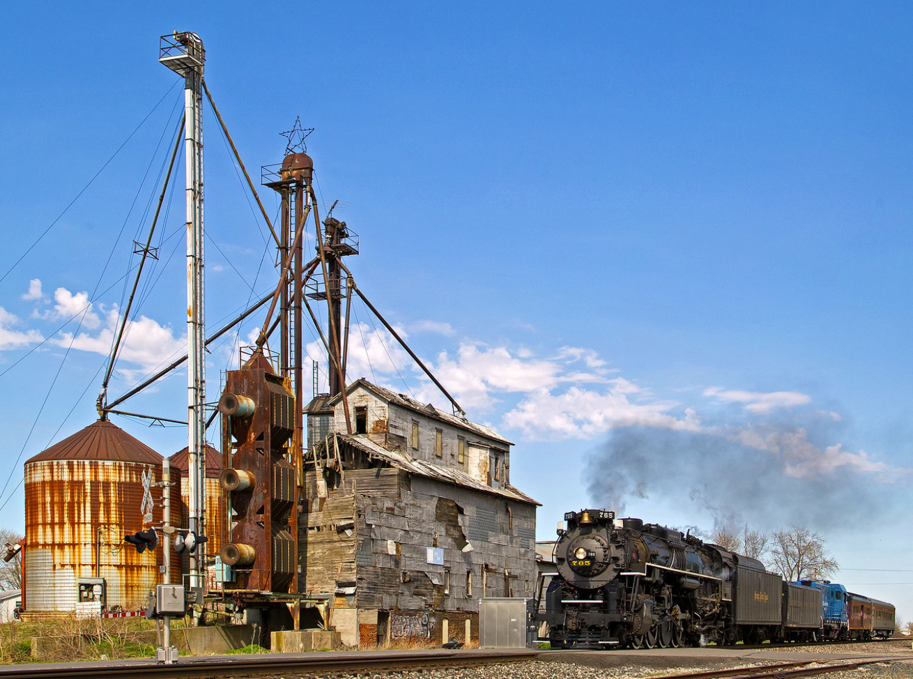 Heritage steam train on a scenic tourist railroad