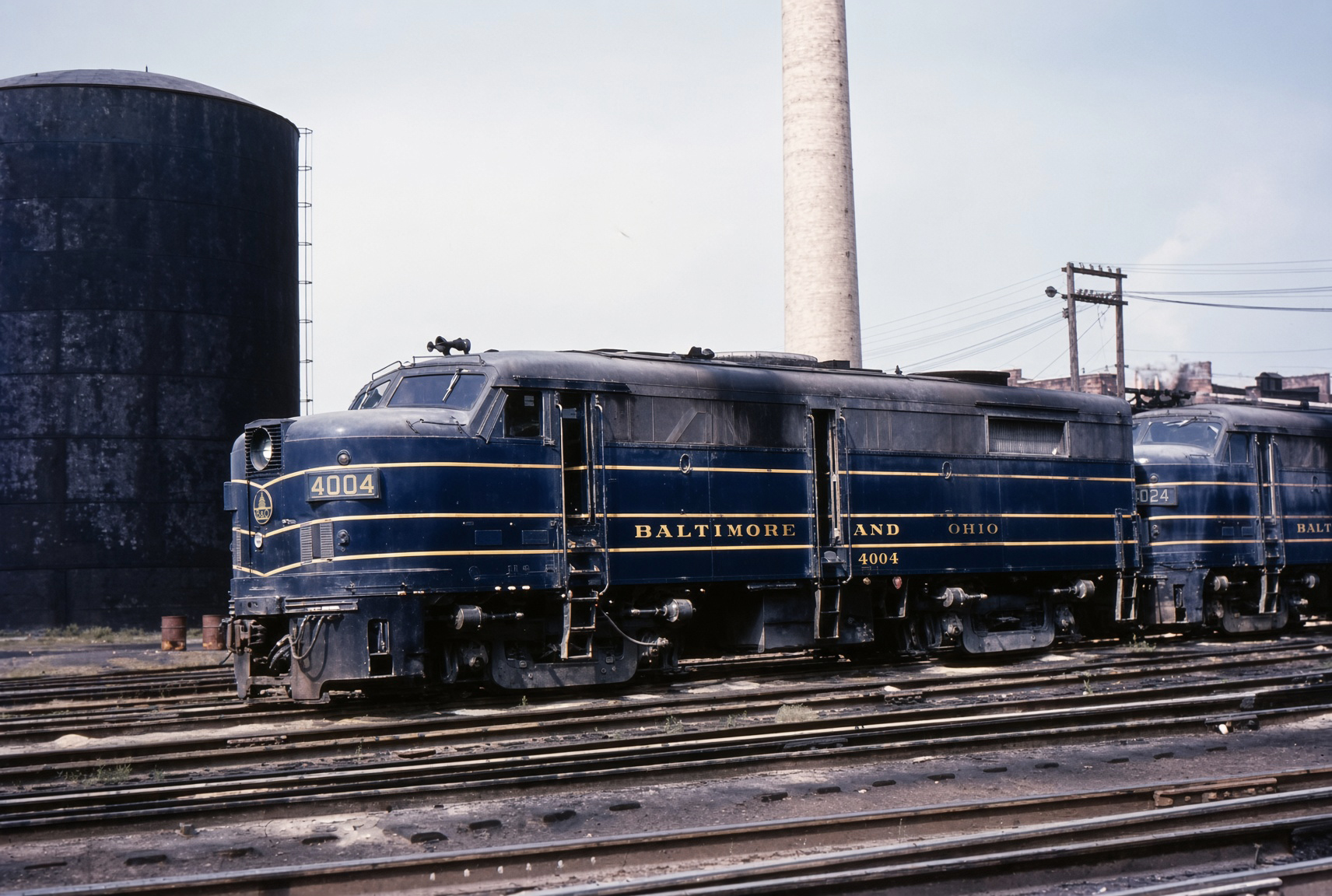 Baltimore and Ohio FA-2 4004 and 4024 at Willard, OH around 1960