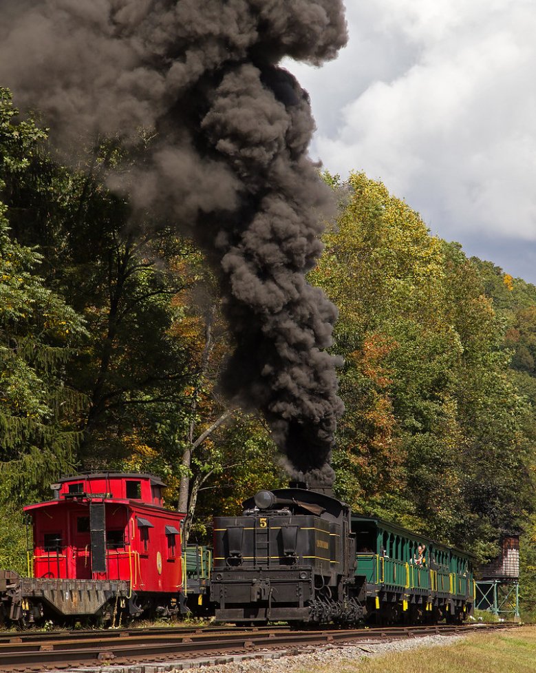 Cass Scenic Railroad Shay 5 at Cass in October 2012