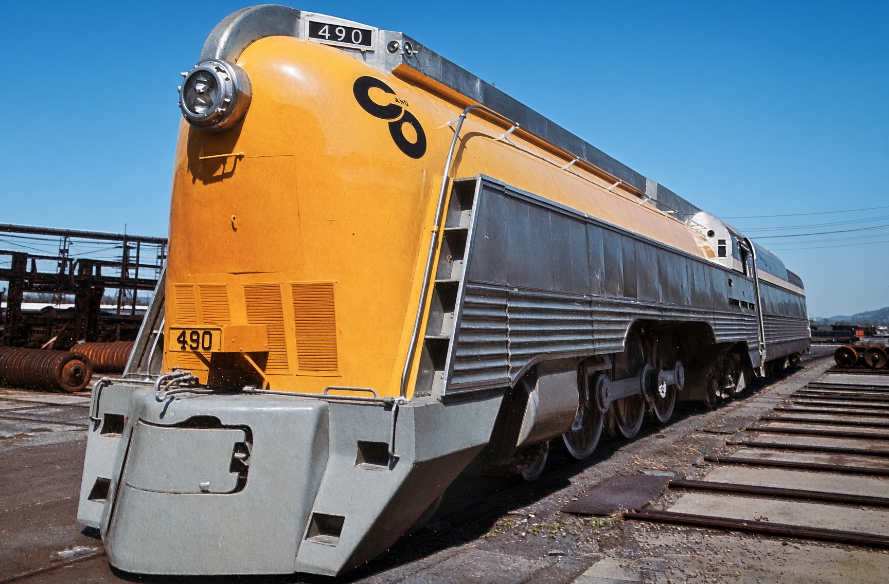 Chesapeake and Ohio L-1 490 at the Huntington shops on April 17, 1971