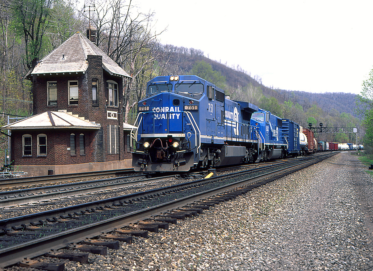 Conrail C40-8W 751 at MG Tower in 1995