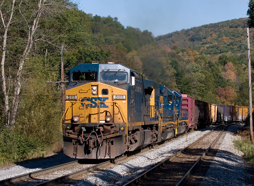 CSX AC4400CW 5111 leading freight Q317 at Swanton Maryland October 5 2009