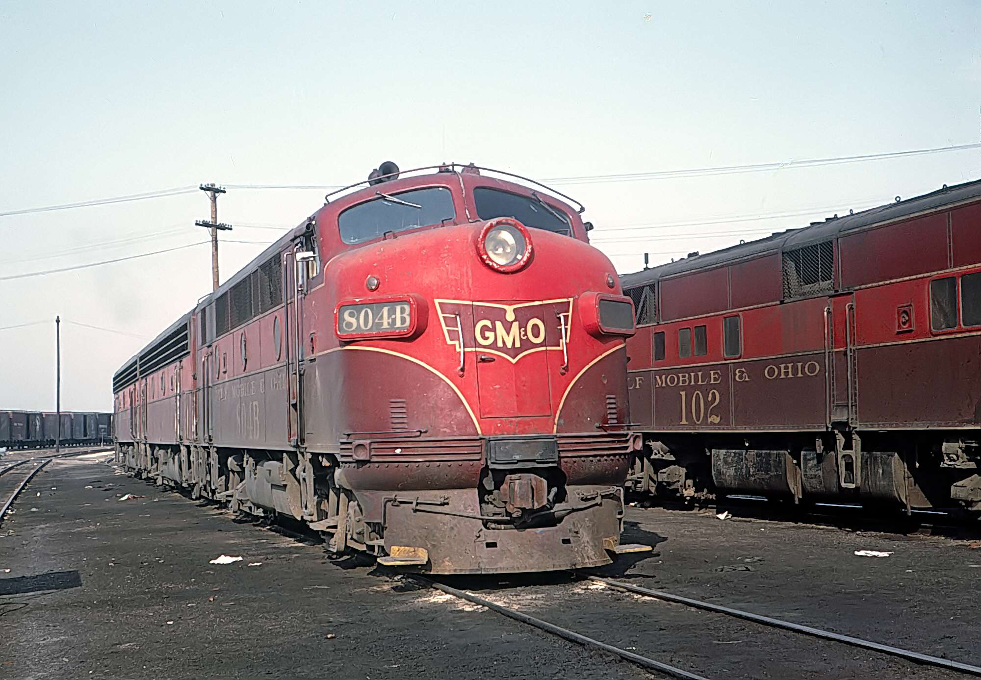Gulf, Mobile and Ohio F3A 804B at Glenn Yard, Forest View, Illinois, on April 21, 1965
