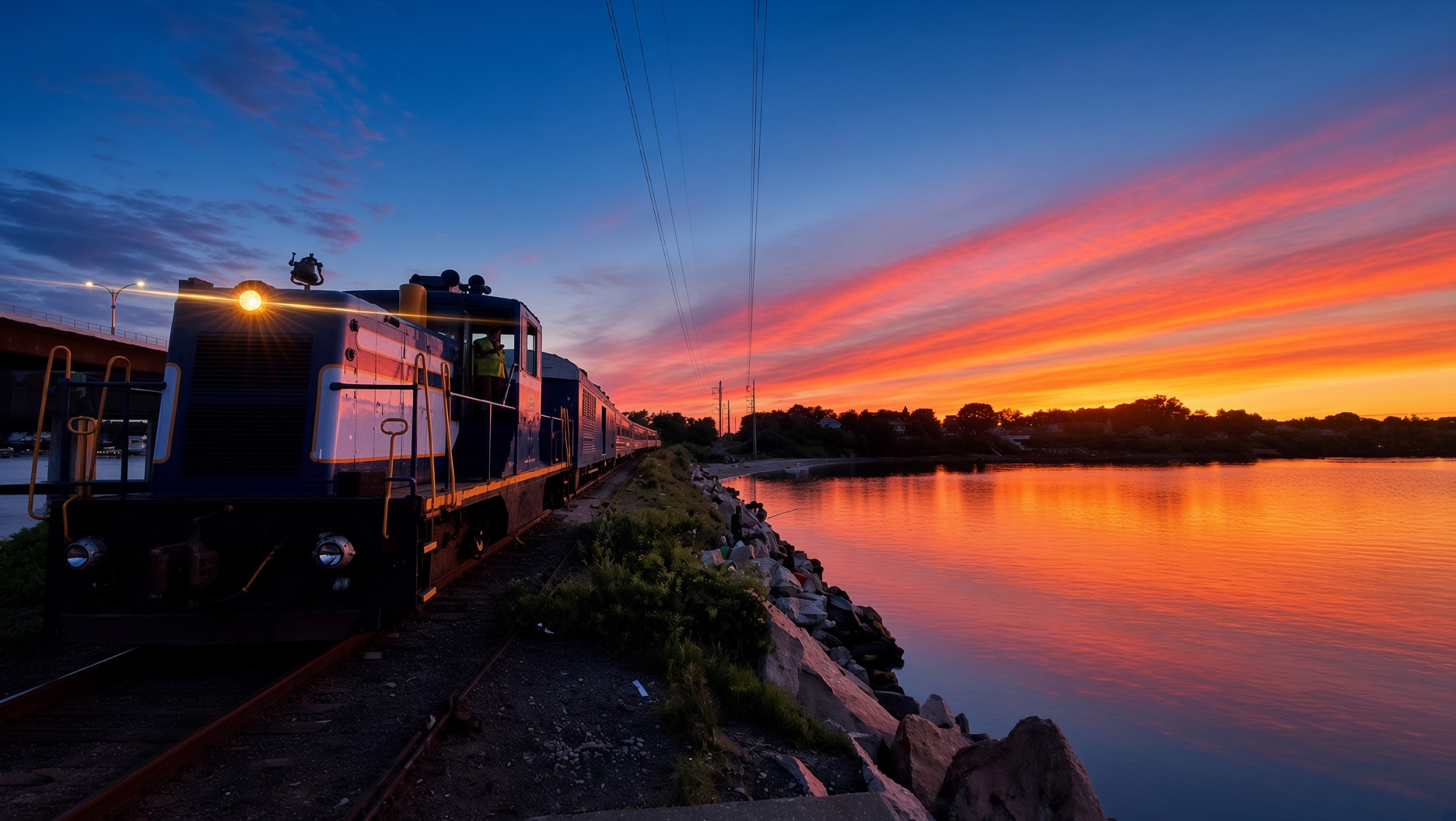 Grand Bellevue Rail Dining Experience at sunset