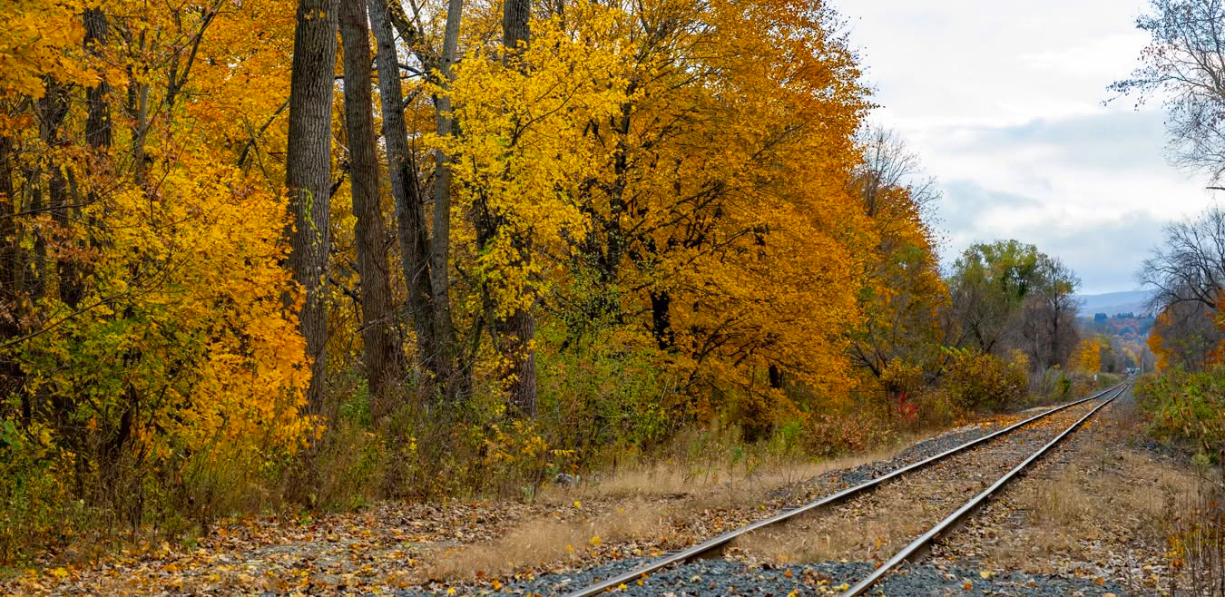 Hoosac Valley train Adams Massachusetts autumn