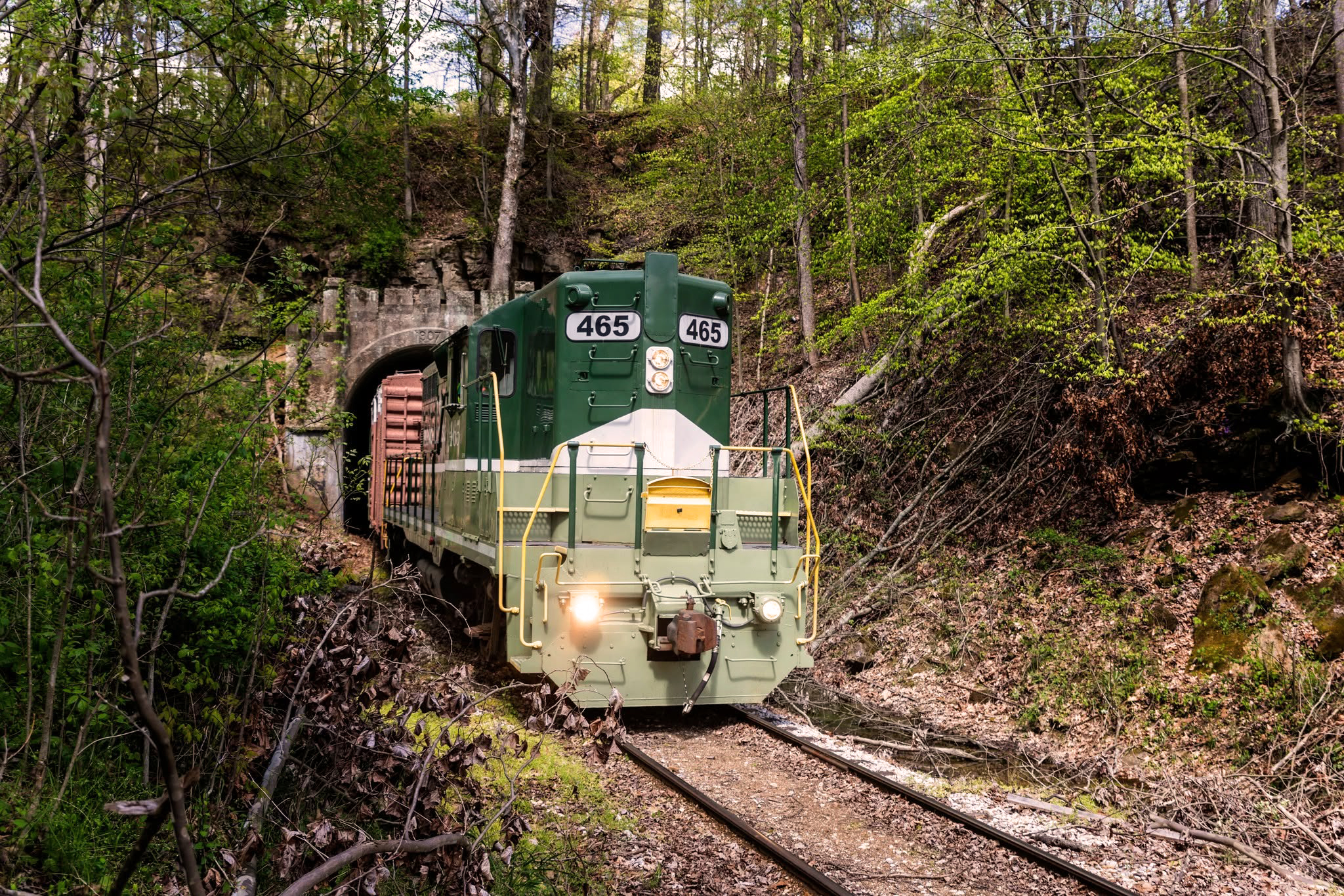 French Lick Scenic Railway GP9 465 at Burton Tunnel