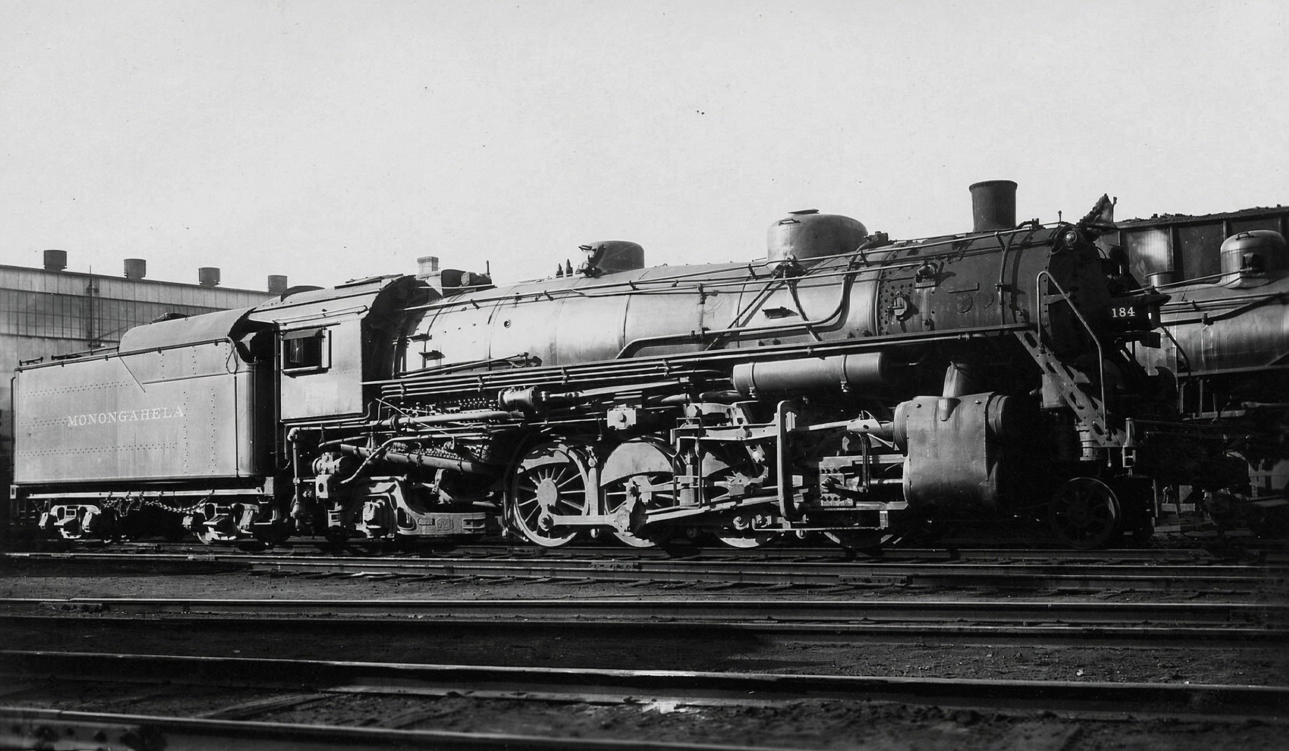 Monongahela Railway 2-8-2 184 at the Brownsville Shops