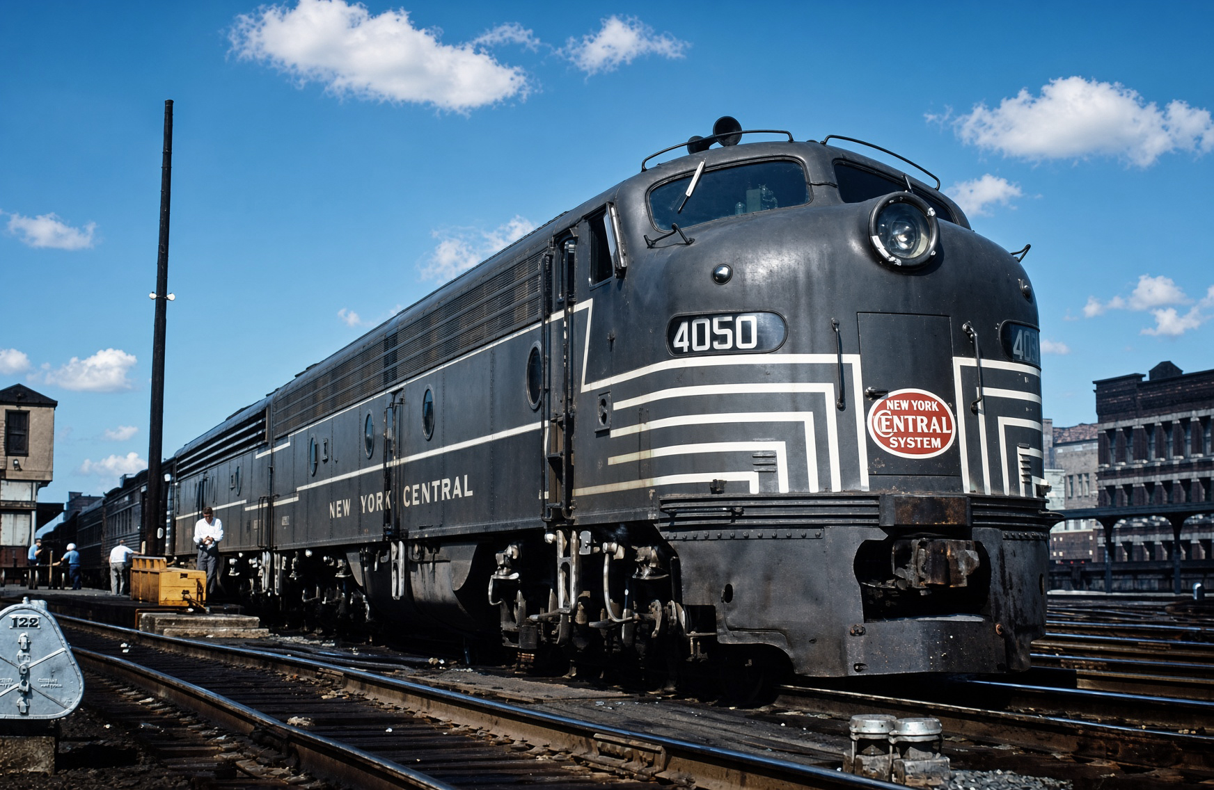 New York Central E8A 4050 at Springfield MA in 1956