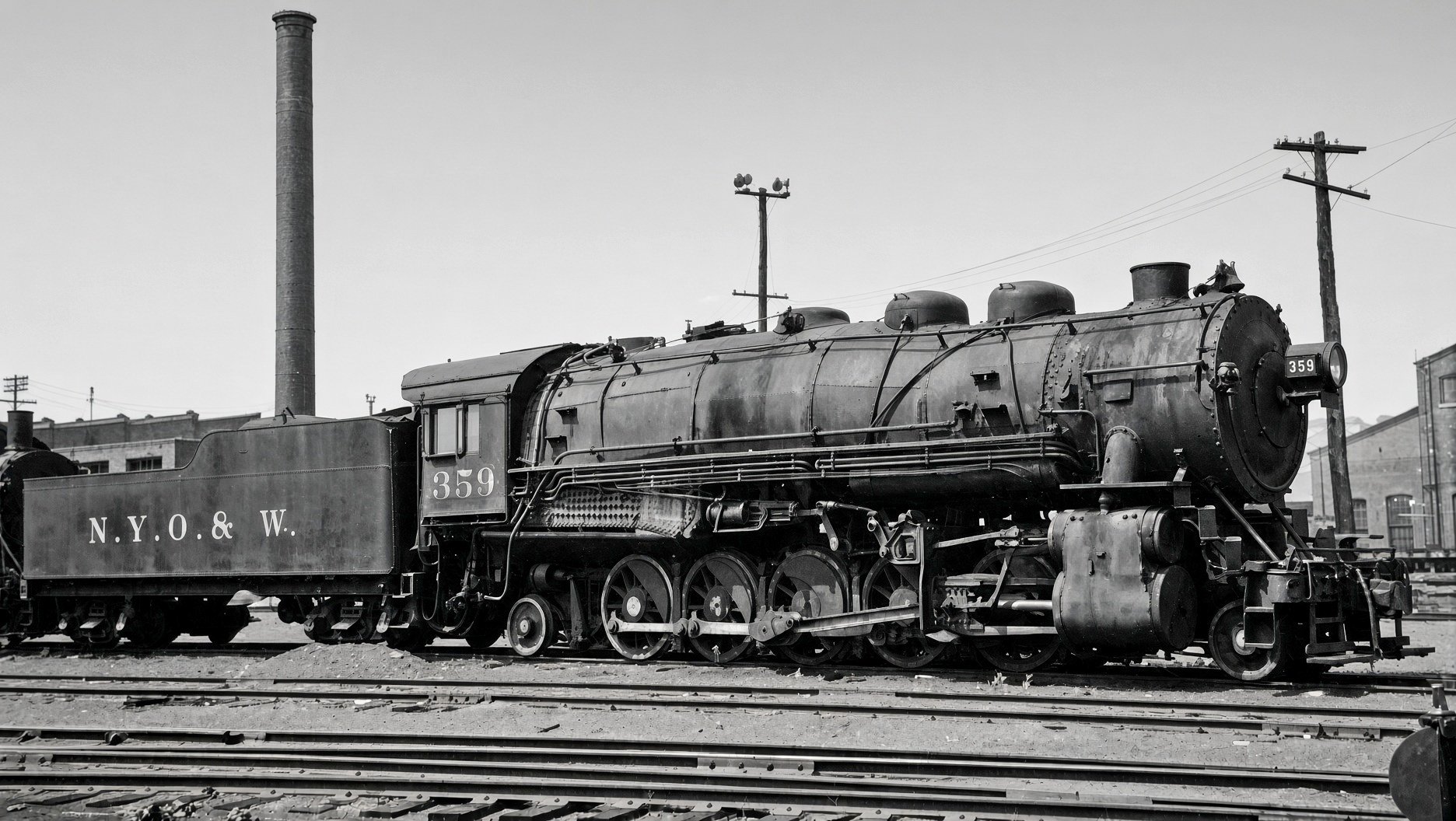 New York Ontario and Western Class X 2-10-2 359 at Middletown New York on August 13 1939