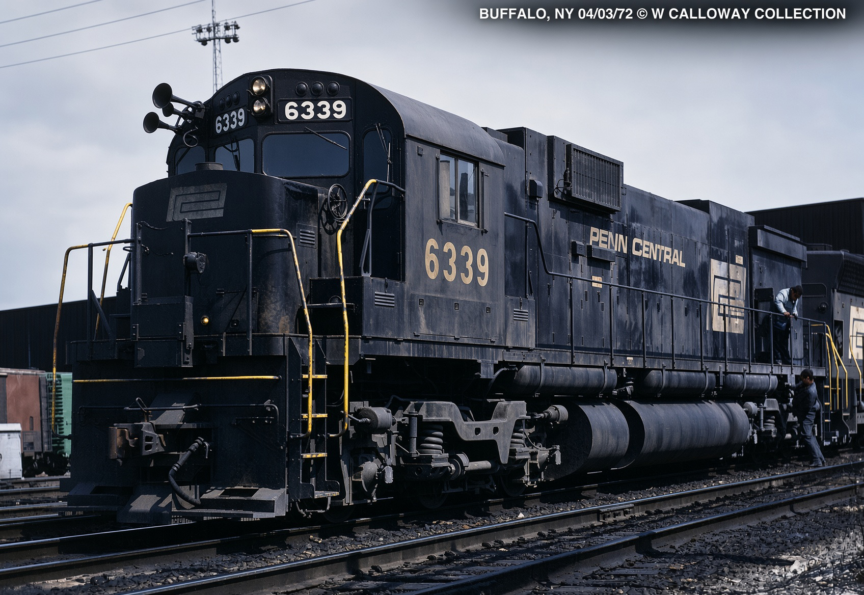 Penn Central Alco C636 6339 at Buffalo New York April 3 1972 Warren Calloway collection
