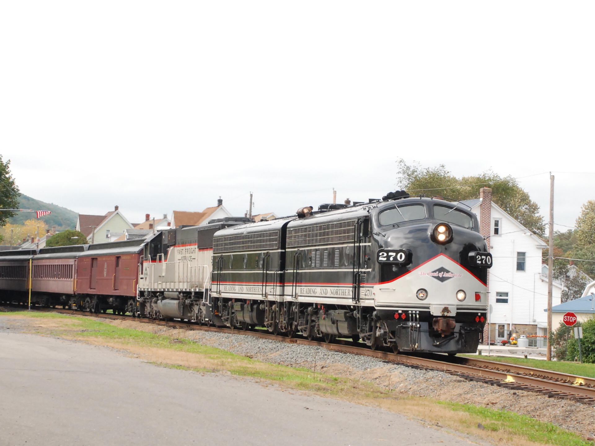 Reading and Northern passenger train autumn Pennsylvania