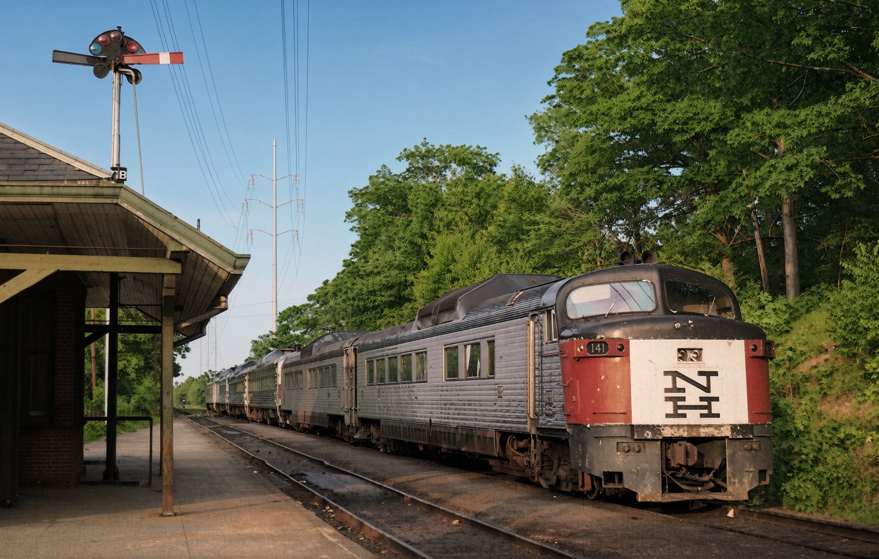New Haven Railroad Roger Williams streamlined Budd RDC cab car stainless steel trainset