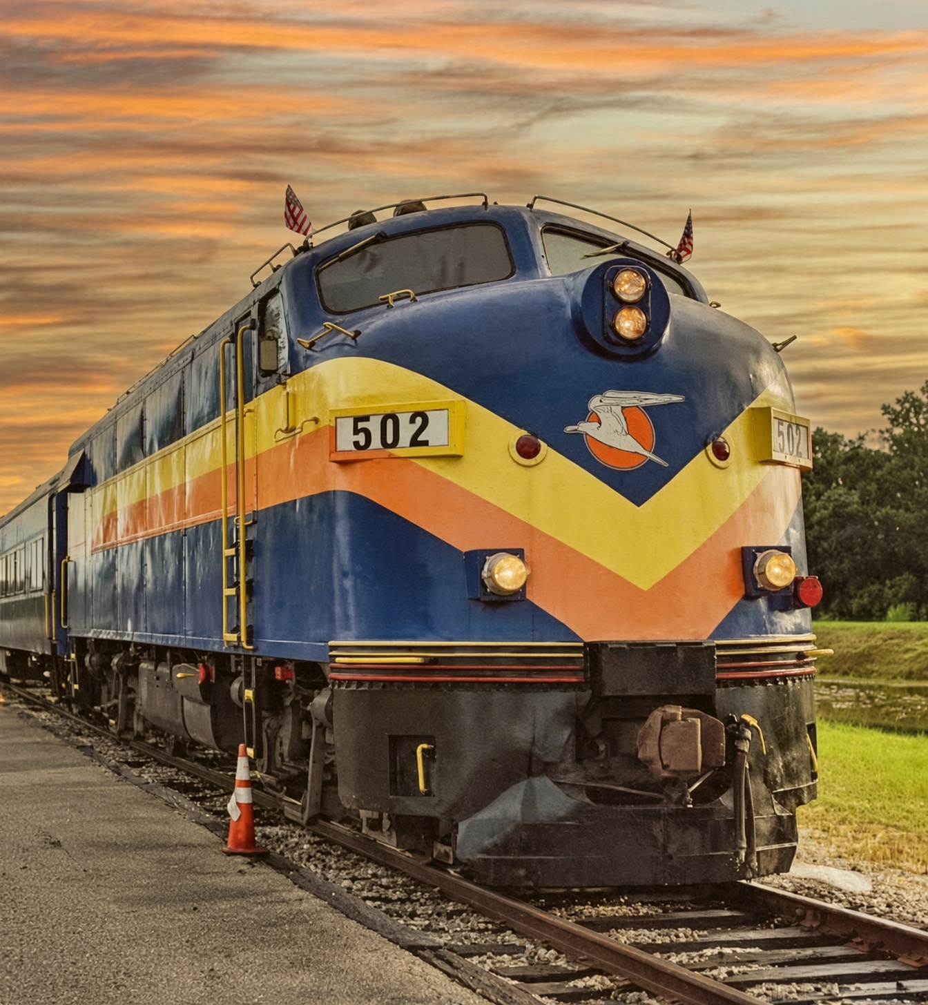 Seminole Gulf Railway F7A 502 with an excursion