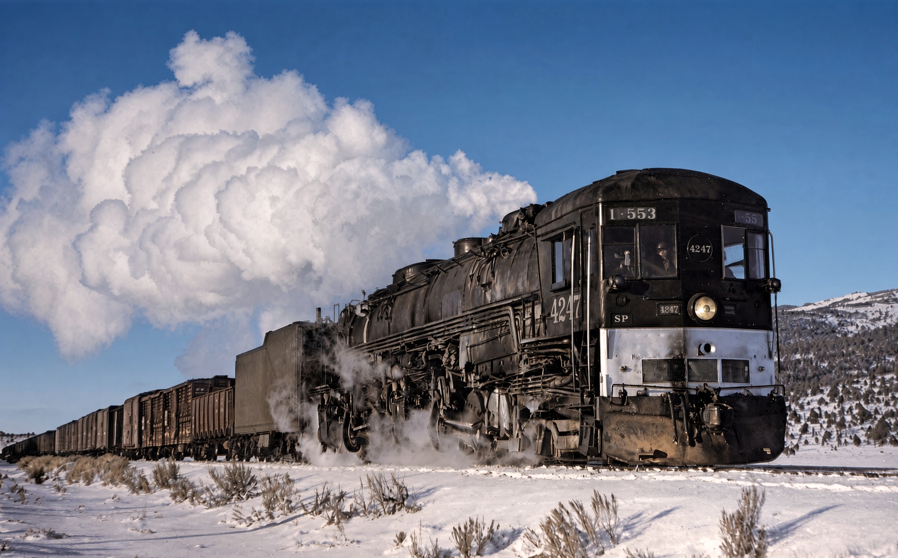 Southern Pacific 4-8-8-2 4247 on the Modoc Line in 1956